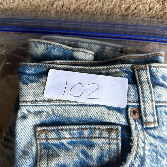 Reformation Blue Charlie Cuff High Rise Denim Jean Shorts 25 Organic Cotton - Picture 9 of 11